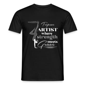 Costume trapéziste trapèze cirque vintage - T-shirt homme - noir - Devant - AI Model Male 178 light (178cm)