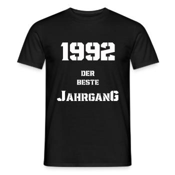 1992 Jahrgang - Männer T-Shirt - Schwarz - Vorne - AI Model Male 178 light (178cm)