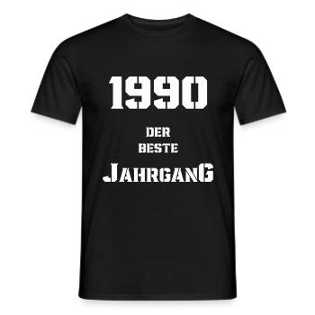 1990 Jahrgang - Männer T-Shirt - Schwarz - Vorne - AI Model Male 178 light (178cm)