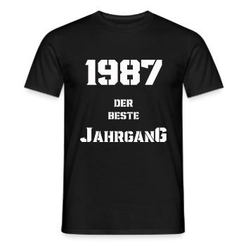 1987 Jahrgang - Männer T-Shirt - Schwarz - Vorne - AI Model Male 178 light (178cm)