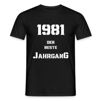 1981 Jahrgang - Männer T-Shirt - Schwarz - Vorne - AI Model Male 178 light (178cm)