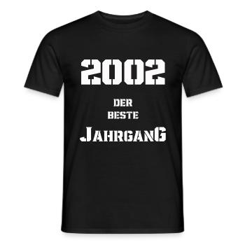 2002 Jahrgang - Männer T-Shirt - Schwarz - Vorne - AI Model Male 178 light (178cm)