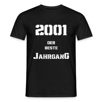2001 Jahrgang - Männer T-Shirt - Schwarz - Vorne - AI Model Male 178 light (178cm)