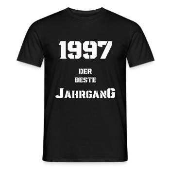 1997 Jahrgang - Männer T-Shirt - Schwarz - Vorne - AI Model Male 178 light (178cm)
