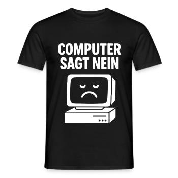 L’ordinateur dit non - Humour rétro - T-shirt homme - noir - Devant - AI Model Male 178 light (178cm)