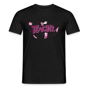 Journée des enseignants hippies drôles de retour à l’école - T-shirt homme - noir - Devant - AI Model Male 178 light (178cm)