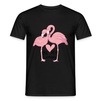 Beziehungs Motiv Sei Mein Flamingo - Männer T-Shirt - Schwarz - Vorne - AI Model Male 178 light (178cm)
