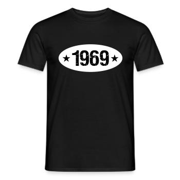 1969 - Men's T-Shirt - black - Front - AI Model Male 178 light (178cm)