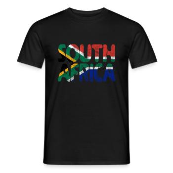 Afrique du Sud Afrique du Sud drapeau Afrique vacances voyage - T-shirt homme - noir - Devant - AI Model Male 178 light (178cm)