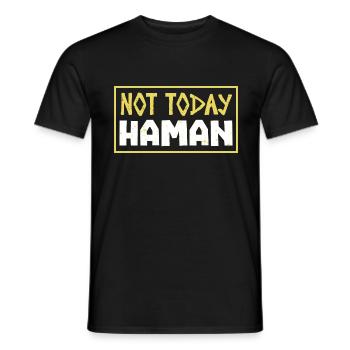 Not Today Haman Purim Judaism - Men's T-Shirt - black - Front - AI Model Male 178 light (178cm)