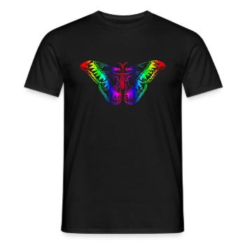 Papillon arc-en-ciel gay pride - T-shirt homme - noir - Devant - AI Model Male 178 light (178cm)