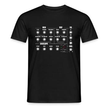 Synthesizer Tonstudio Waveform Synthese Elektro - Männer T-Shirt - Schwarz - Vorne - AI Model Male 178 light (178cm)