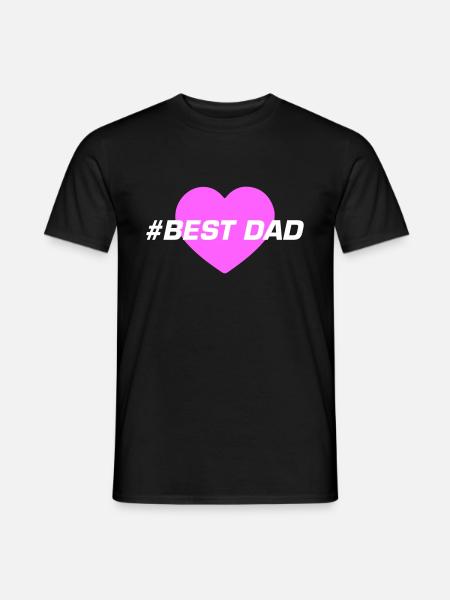 Best Dad Herz Liebe - Männer T-Shirt - Schwarz