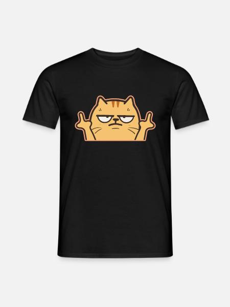 Middle Finger Cat - Men's T-Shirt - black