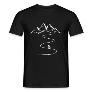 Racing bike, bike, bicycle, mountains, Berg, road bike - Men's T-Shirt - black - Front - AI Model Male 178 light (178cm)