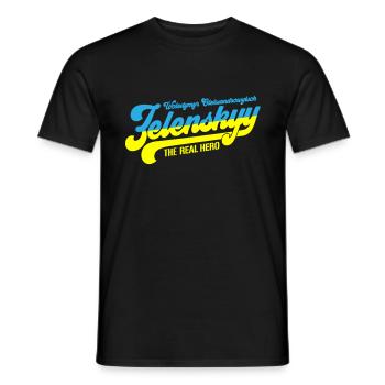 Zelenskyy | The real ukraine hero - Men's T-Shirt - black - Front - AI Model Male 178 light (178cm)
