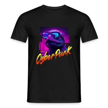 Tortue Cyberpunk - T-shirt homme - noir - Devant - AI Model Male 178 light (178cm)