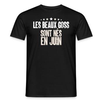anniversaire homme juin - T-shirt homme - noir - Devant - AI Model Male 178 light (178cm)
