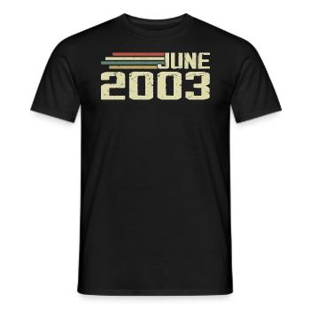 Juni 2003 Jahrestag Juni 2003 Juni 2003 Geburtstag - Männer T-Shirt - Schwarz - Vorne - AI Model Male 178 light (178cm)