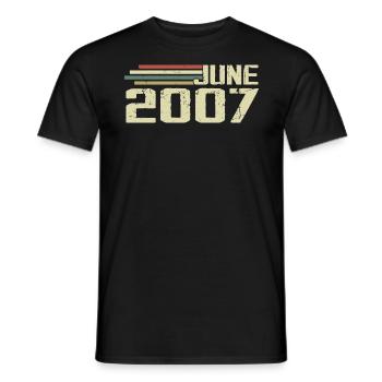 Juin 2007 Anniversaire Juin 2007 Juin 2007 Anniversaire - T-shirt homme - noir - Devant - AI Model Male 178 light (178cm)