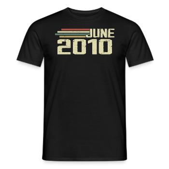 Juni 2010 Jahrestag Juni 2010 Juni 2010 Geburtstag - Männer T-Shirt - Schwarz - Vorne - AI Model Male 178 light (178cm)