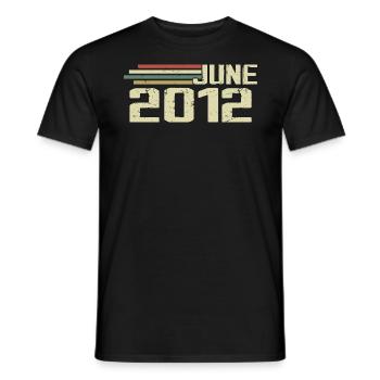 Juin 2012 Anniversaire Juin 2012 Juin 2012 Anniversaire - T-shirt homme - noir - Devant - AI Model Male 178 light (178cm)