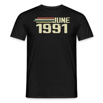 Juni 1991 Jahrestag Juni 1991 Juni 1991 Geburtstag - Männer T-Shirt - Schwarz - Vorne - AI Model Male 178 light (178cm)