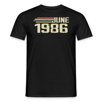 Juni 1986 Jahrestag Juni 1986 Juni 1986 Geburtstag - Männer T-Shirt - Schwarz - Vorne - AI Model Male 178 light (178cm)
