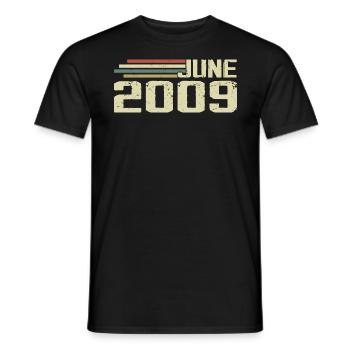 Juin 2009 Anniversaire Juin 2009 Juin 2009 Anniversaire - T-shirt homme - noir - Devant - AI Model Male 178 light (178cm)