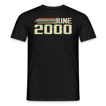 Anniversaire de juin 2000 Anniversaire de juin 2000 Anniversaire de juin 2000 - T-shirt homme - noir - Devant - AI Model Male 178 light (178cm)