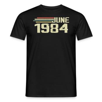 Juin 1984 Anniversaire Juin 1984 Juin 1984 Anniversaire - T-shirt homme - noir - Devant - AI Model Male 178 light (178cm)