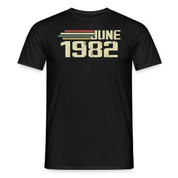 Juni 1982 Jahrestag Juni 1982 Juni 1982 Geburtstag - Männer T-Shirt - Schwarz - Vorne - AI Model Male 178 light (178cm)
