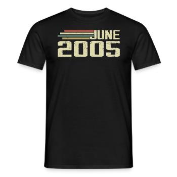 June 2005 Anniversary June 2005 June 2005 Birthday - Men's T-Shirt - black - Front - AI Model Male 178 light (178cm)