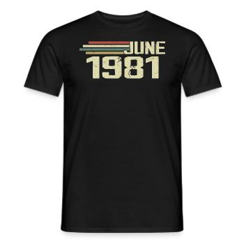 Juni 1981 Jahrestag Juni 1981 Juni 1981 Geburtstag - Männer T-Shirt - Schwarz - Vorne - AI Model Male 178 light (178cm)