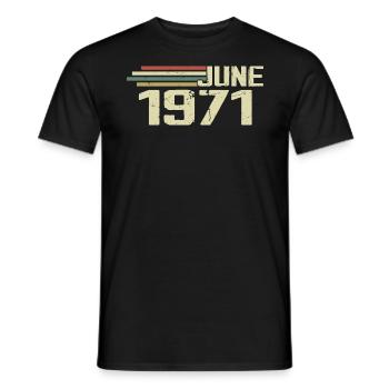 Juni 1971 Jahrestag Juni 1971 Juni 1971 Geburtstag - Männer T-Shirt - Schwarz - Vorne - AI Model Male 178 light (178cm)