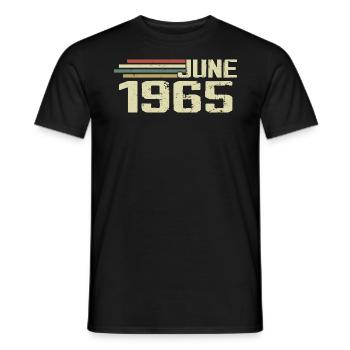 Juin 1965 Anniversaire Juin 1965 Juin 1965 Anniversaire - T-shirt homme - noir - Devant - AI Model Male 178 light (178cm)