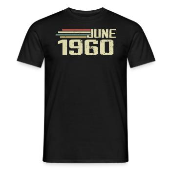 Juin 1960 Anniversaire Juin 1960 Juin 1960 Anniversaire - T-shirt homme - noir - Devant - AI Model Male 178 light (178cm)