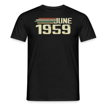 Juin 1959 Anniversaire Juin 1959 Juin 1959 Anniversaire - T-shirt homme - noir - Devant - AI Model Male 178 light (178cm)