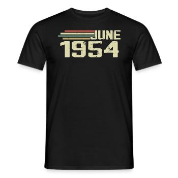 June 1954 Anniversary June 1954 June 1954 Birthday - Men's T-Shirt - black - Front - AI Model Male 178 light (178cm)