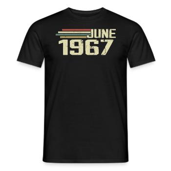 June 1967 Anniversary June 1967 June 1967 Birthday - Men's T-Shirt - black - Front - AI Model Male 178 light (178cm)