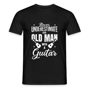 Guitare vieux cadeau musicien guitare - T-shirt homme - noir - Devant - AI Model Male 178 light (178cm)