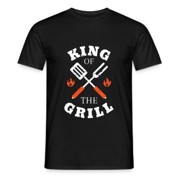 Grill Barbecue Grill King Grillmeister Gift - Heren T-shirt - zwart - Voor - AI Model Male 178 light (178cm)