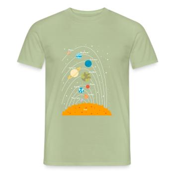 Cadeau astronomie astronomie astronomie planète planète - T-shirt homme - vert sauge - Devant - AI Model Male 178 light (178cm)