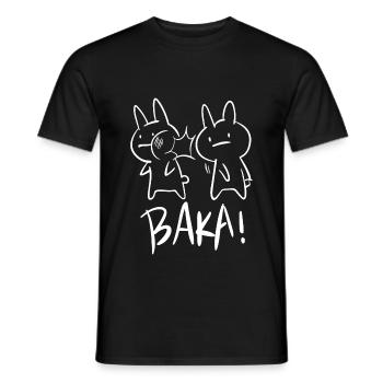 Baka anime manga Japan Funny Otaku gift cute - Men's T-Shirt - black - Front - AI Model Male 178 light (178cm)