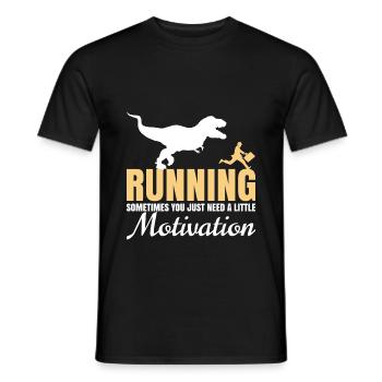 Courir Courir Jogging Motivation T-Rex Dino Funny - T-shirt homme - noir - Devant - AI Model Male 178 light (178cm)