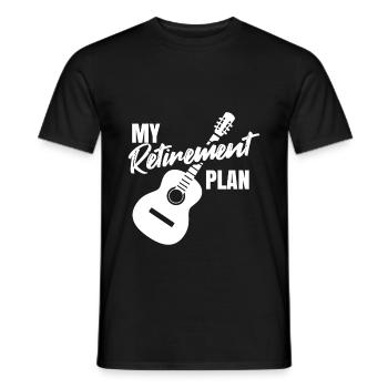 Retired guitar pensioner guitarist musician pension - Men's T-Shirt - black - Front - AI Model Male 178 light (178cm)