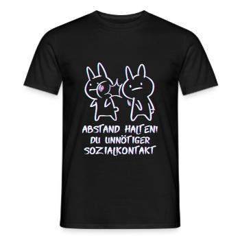 Keep distance! You unnecessary social contact anime - Men's T-Shirt - black - Front - AI Model Male 178 light (178cm)