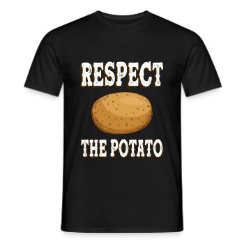 Respect The Potato Lover Potatoes Vegan Vegetarian - Männer T-Shirt - Schwarz - Vorne - AI Model Male 178 light (178cm)