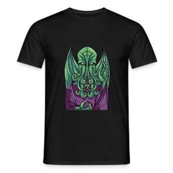 Cthulhu Myth Church Window Art Gift - Men's T-Shirt - black - Front - AI Model Male 178 light (178cm)