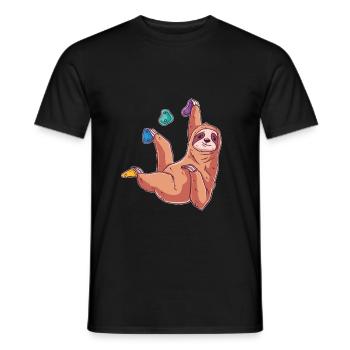 Wandklettern Wandern Faultier Felskletterer - Männer T-Shirt - Schwarz - Vorne - AI Model Male 178 light (178cm)